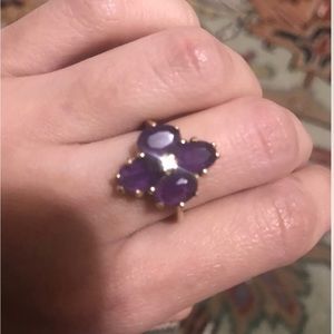 Purple 10k gold amethyst ring size 5 heavy